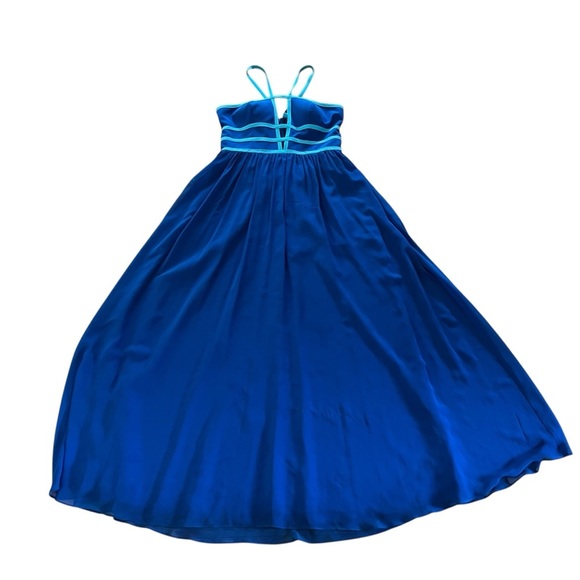Aidan Mattox Blue Strappy Gown Size 12 – Formal Dress with Cutouts | summer maxi - Picture 3 of 15